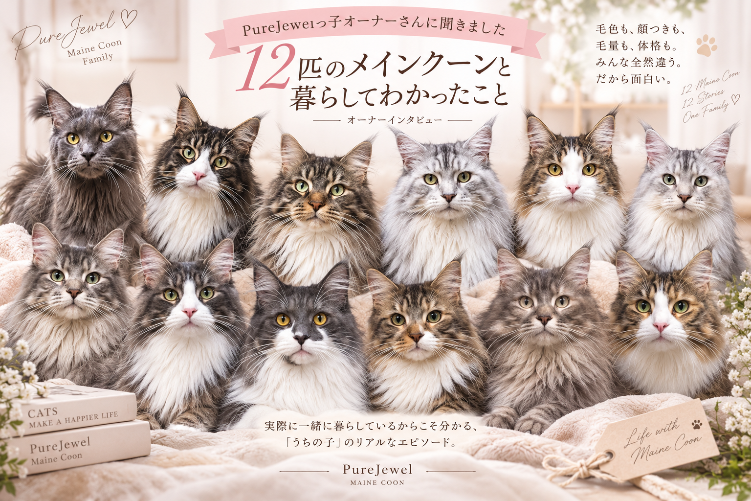 ジルバ妻さんと暮らす12匹のメインクーン